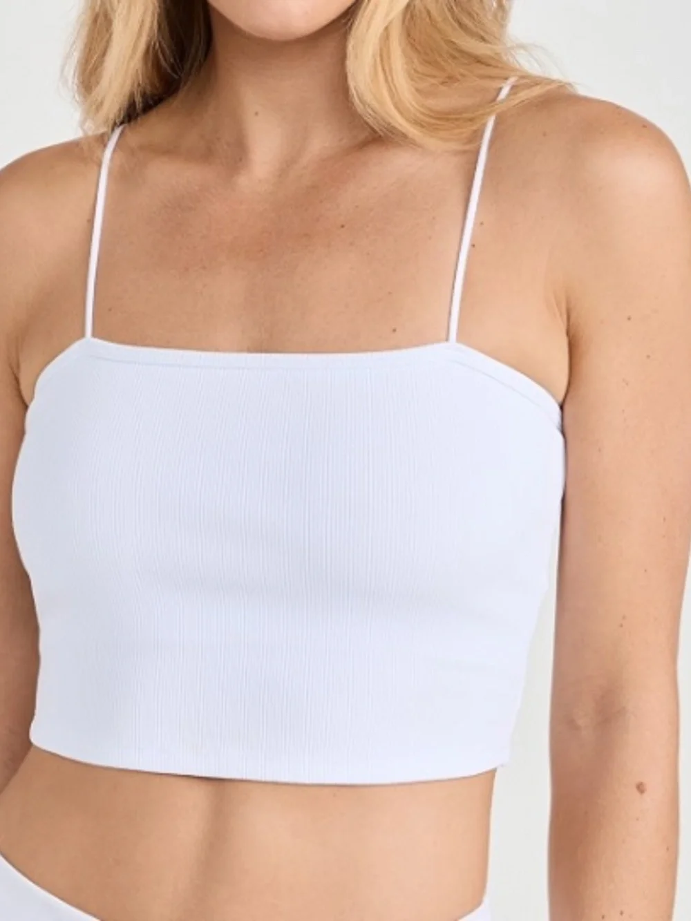 Alo Goddess Ribbed Bandeau Tank Top